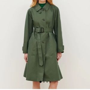 Comptoir des Cotonniers Catherine Loose Trench in Thyme Green, size 4